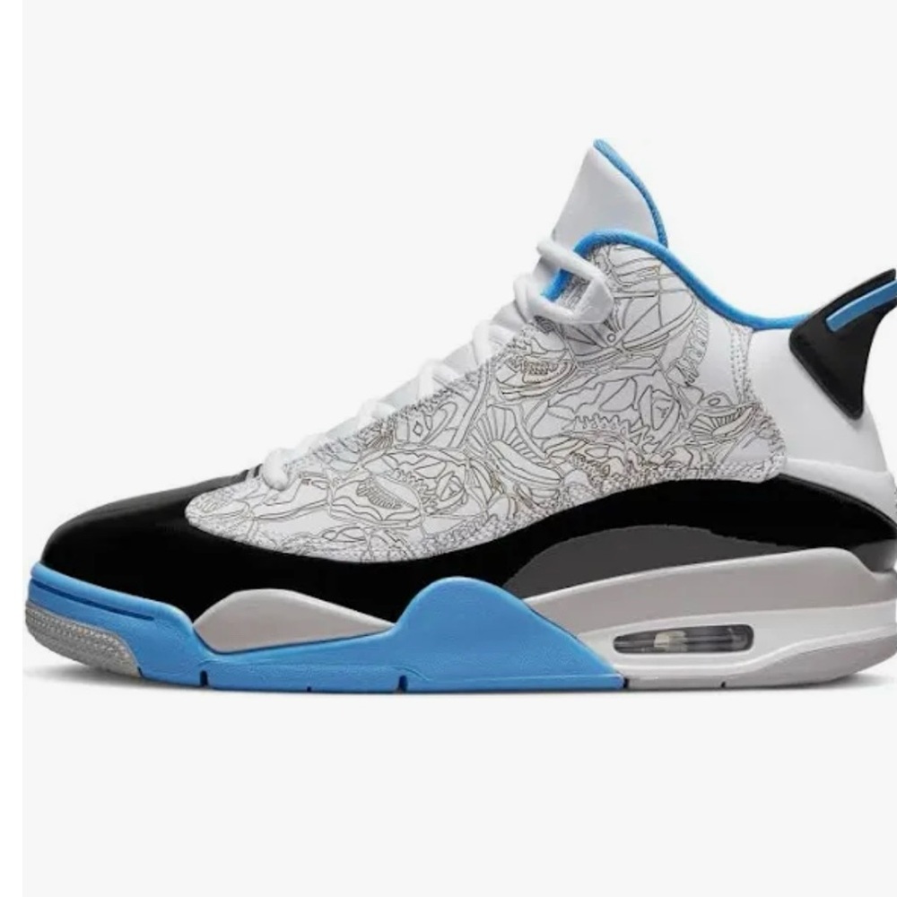 Jordan Black “Dub Zero” Legends Blue Mid-Top Sneakers with Air Cushioning